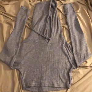 Gymshark Slounge Cropped Hoodie Size S-Lite grey